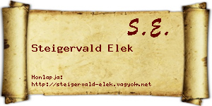 Steigervald Elek névjegykártya