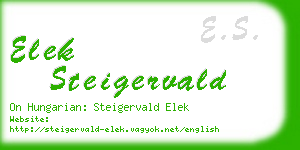 elek steigervald business card